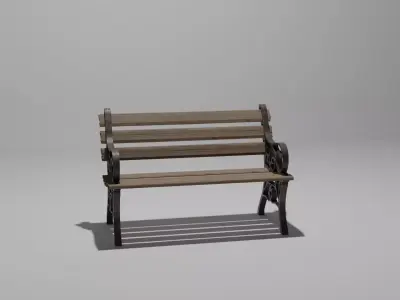 park bench Free low-poly 3D model