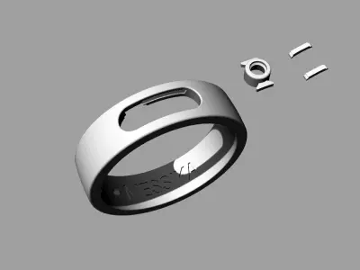 Messika Ring Gold 3D print model shop