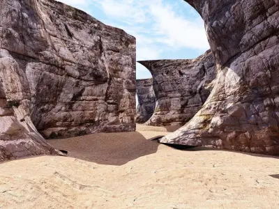 CANYON slope of mountain Free low-poly 3D model