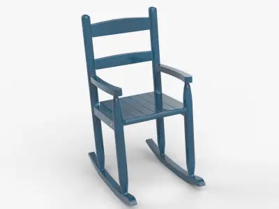 Chair No 9 Rocking Chair Cane Rocker Shiny Plastic Version 3D model