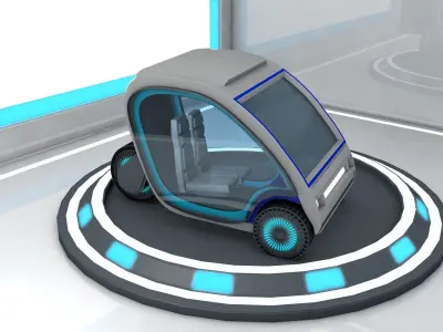 Sci Fi Car Low-poly 3D model