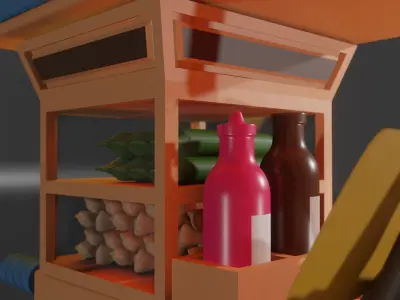 3D Gerobak Sate Madura - Indonesian Satai Cart 3D print model