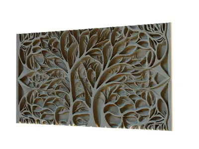 mural decor set wall panel 21 3D model