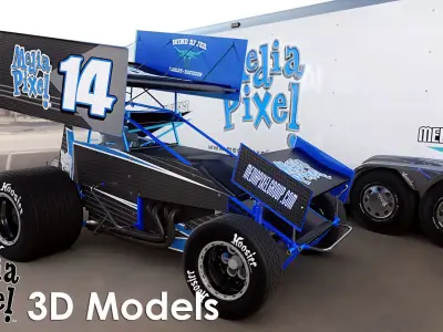 3D Model of a Sprint Car by Media Pixel 3D model