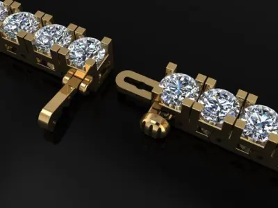 Box Style Diamond Tennis Bracelet 3mm50 3D print model