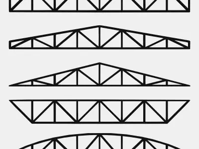 Steel Roof Frames 3D Model Collection