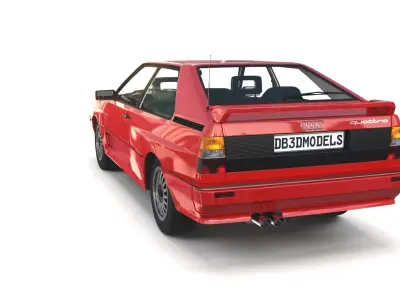 1981 Audi Coupe Quattro with interior Red 3D model