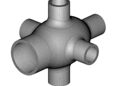 Innovative Six Way Pipe Fitting 3D print model