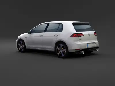 Vw Golf mk7 GTI low polygonal model Low-poly 3D model