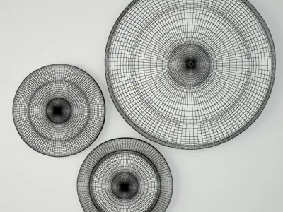 19th Century Laos Bronze Gongs 2 3D model