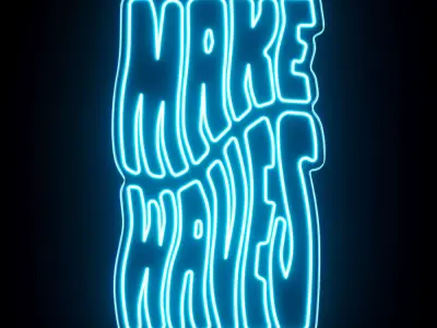 Make Waves Neon Sign 3D model