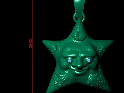 star face pendant 3d peintable model 3D print model