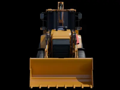 Backhoe Loader Low-poly 3D model