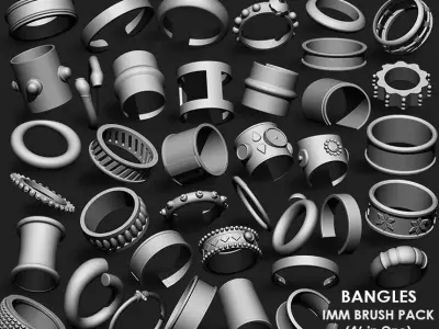 Bangles IMM Brush Pack 46 in One 3D model