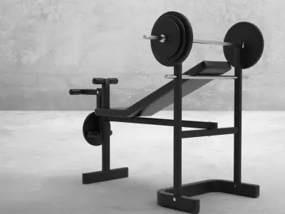 Gym bench press machine 3D model