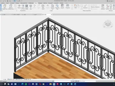 Classic Railing Revit Family type 016 3D model