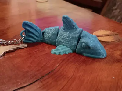 Koi Fish Keychain - flexi fidget toy 3D print model