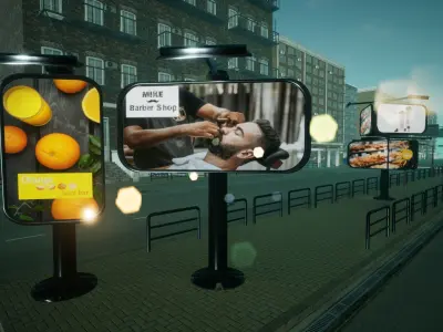 Advertising Panels 6 Unreal Engine Low-poly 3D model