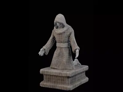 Robed Statue Low-poly 3D model