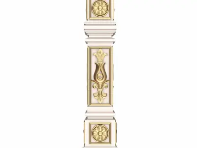 Stair Baluster 06 White Low-poly 3D model