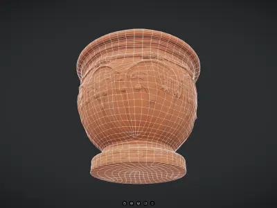 Terracotta Plant Pot 2 Low-poly 3D model