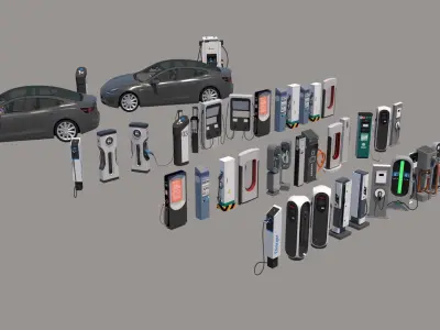 Charging station - Charging pile -EV- Car charger 3D model