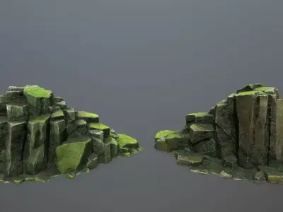 forest rocks Low-poly 3D model