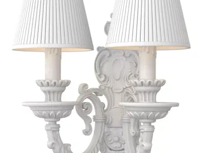 Bronze antique Sconce classic French style Wall lamp lampshade 3D model