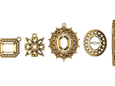 beautiful Tops pendant earring neckless 3D print model