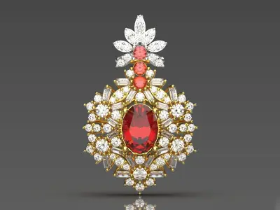 luxury diamond pendant jp0266 3D print model