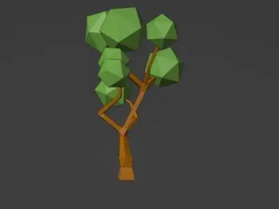 Low poly tree polygonal Free low-poly 3D model purchase