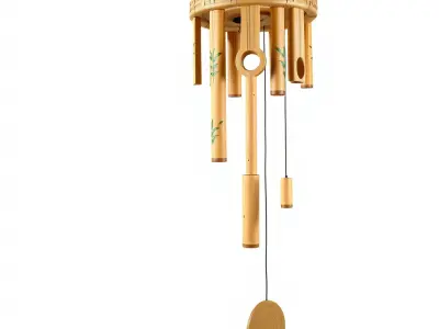 Bamboo Wind Chime Model Pack for D Rendering and Games Low-poly 3D model