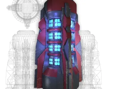 Force field generator 11 sci-fi Low-poly 3D model