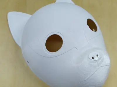 Cat Face Mask Anime Cosplay Kitsune Mask 3D Model STL 3D print model