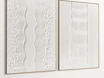 Plaster Two Photo Frame 460 Low-poly 3D model