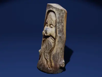 Wood spirit Greenman Sculpture Photoscan Low-poly 3D model