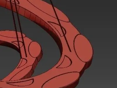 Luxury modern chandelier led circle ring 3D model