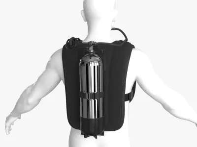 Diving Equipment Low-poly 3D model