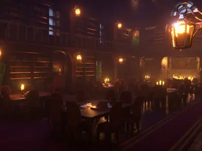 High detail Library  3D model