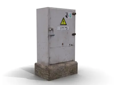 LowPoly electric meter box 2 Low-poly 3D model
