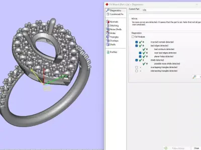 Women Ring 3DM STL Halo Ring Diamond Render Printable 3D print model