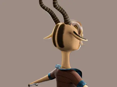  Cartoon Deer NoRig 3D model