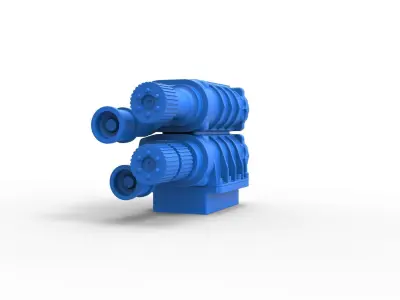 Double Supercharger Scale 1 to 25 3D print model