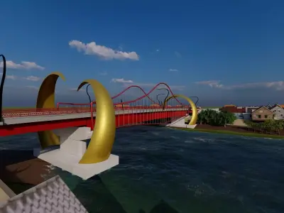 High Detail 3D Model Architecture of Steel Box Girder Bridge 3D model