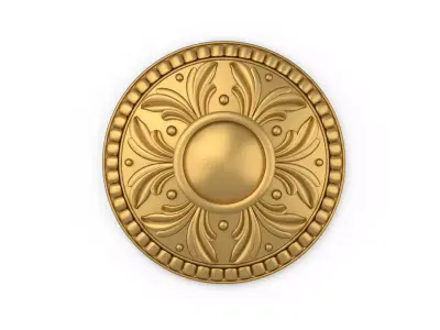 Classic circle flower ornament 01  3D model