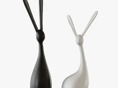 Figurines of rabbits 3D model