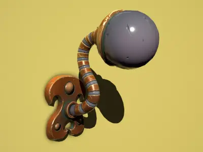 Fantasy bronze Wall Lamp Low-poly 3D model