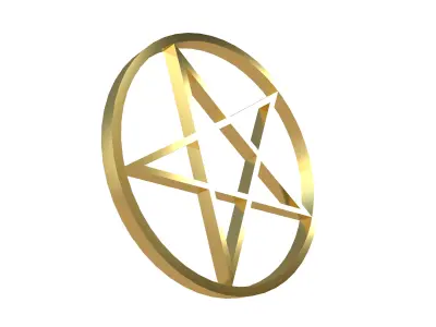 Inverted Pentagram Symbol v2 003 Low-poly 3D model