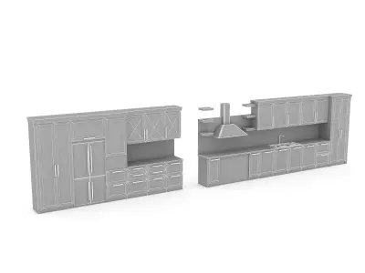 3d modern kitchen design Low-poly 3D model