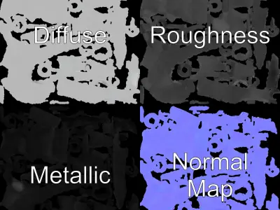 Decorative Corkscrew Model Pack Low-poly 3D model